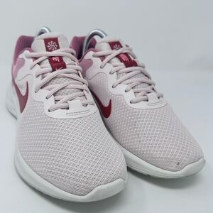 Nike Women's Light Pink and Red Sneakers size 9